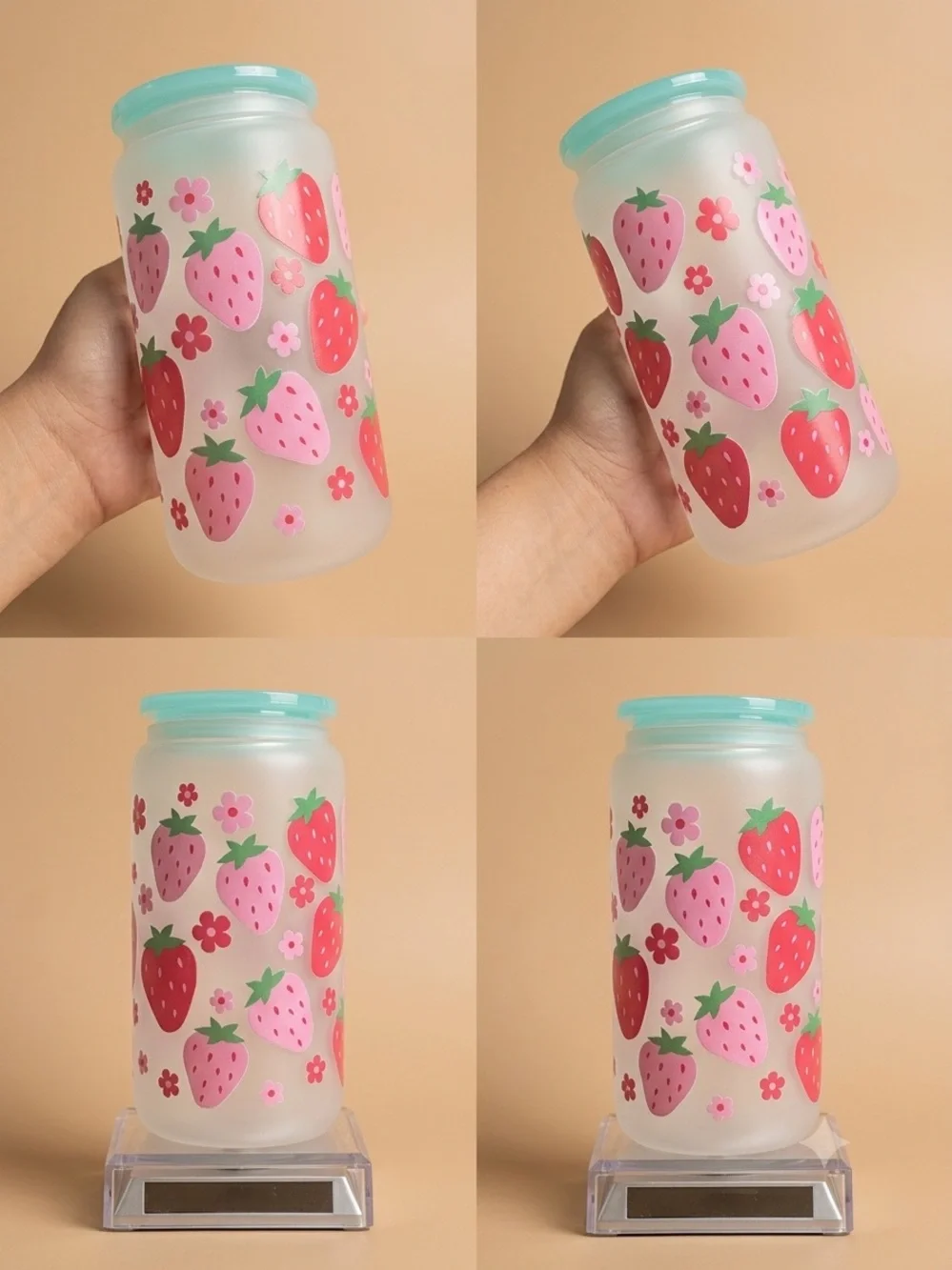 Strawberry-design Vibrio tumbler 🍓